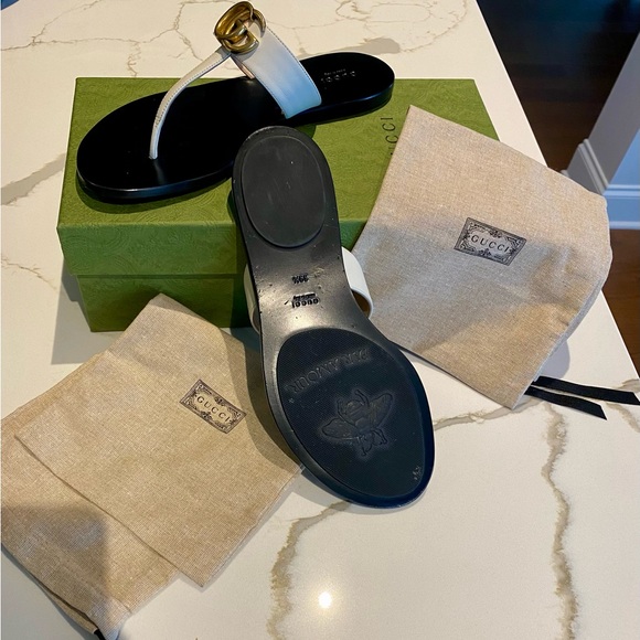 Marmont GG logo Leather thong sandals - Picture 5 of 10